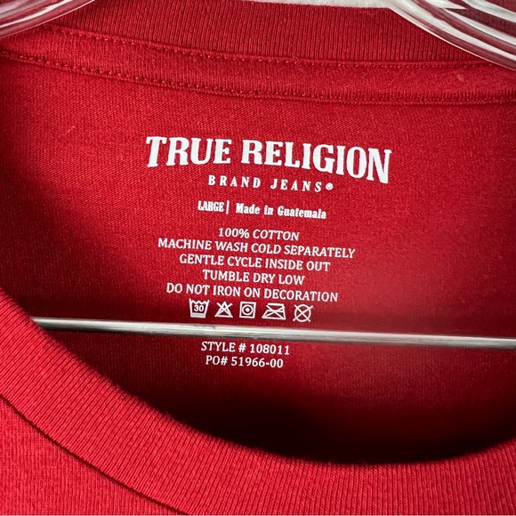 True Religion Buddha Puff Print Crew Tee (Online Exclusive) Style# 108011 - sz L - Picture 9 of 14